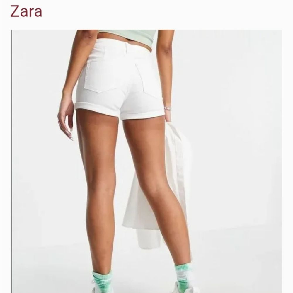 💰3/$30ZARA white jean shorts